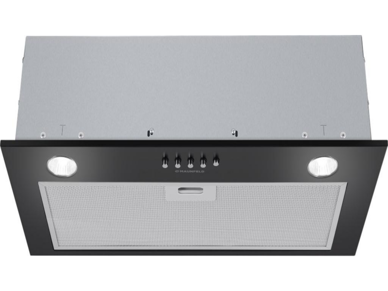 ВЫТЯЖКА MAUNFELD CROSBY SINGL 60 BLACK ВЫТЯЖКА MAUNFELD CROSBY SINGL 60 BLACK/ Полновстраиваемая, 60см, 850 м3, кнопочное управление, LED, площадь кухни до 30м2, опция: угольный фильтр CF140C-2шт, черная