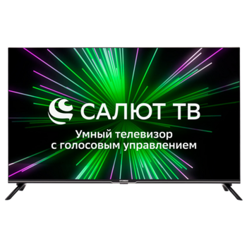 Телевизор LED Hyundai 43" H-LED43BU7000 Салют ТВ Frameless черный 4K Ultra HD 60Hz DVB-T DVB-T2 DVB-C DVB-S DVB-S2 USB WiFi Smart TV