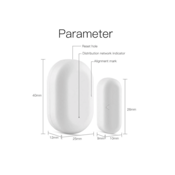 Датчик открытия дверей и окон MOES Door&Window Sensor ZSS-X-GWM-C, Zigbee, CR2032