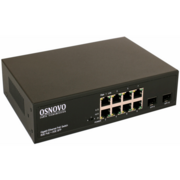 Коммутатор Osnovo SW-80802(150W) 7x1Гбит/с 2x10Гбит/с 8PoE 150W неуправляемый