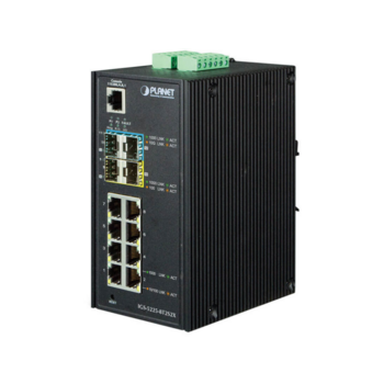 коммутатор коммутатор/ PLANET IP30 Industrial L2+/L4 8-Port 1000T 802.3at PoE+ 4-port 100/1000X SFP Full Managed Switch (-40 to 75 C, dual redundant power input on 48~56VDC terminal block, DIDO, ERPS Ring Supported, 1588)