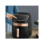 Аэрогриль deerma Air Fryer DEM-KZ100 Black, 1000W, Capacity: 3L, 8 basic cooking programs installed and displayed on the control panel.