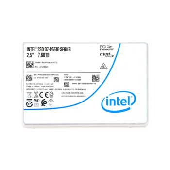 Твердотельный накопитель Твердотельный накопитель/ Intel SSD D7-P5510 Series, 7.68TB, U.2(2.5" 15mm), NVMe, PCIe 4.0 x4, TLC, R/W 7000/4194MB/s, IOPs 930 000/190 000, TBW 14000, DWPD 1 (12 мес.)