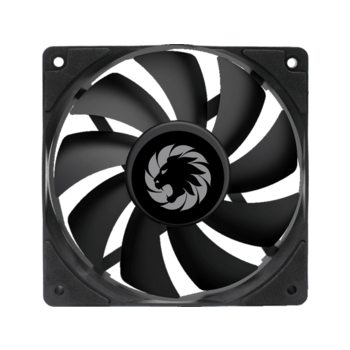 Кулер для корпуса ПК Кулер для корпуса ПК/ Gamemax GMX-WFBK-BK, 12CM black fan, black blade, 3pin+4Pin connector