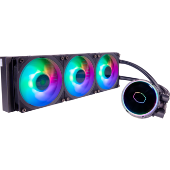 Система охлаждения Cooler Master MasterLiquid PL360 Flux (300W, 360mm, ARGB, fans:3x120mm/72.37CFM/32dBa/2300rpm, 2066/2011-v3/2011/1700/1200/1156/1155/1151-v2/1151-v1/1150/775/sWRX8/SP3/TR4/AM4/AM3+/AM3/AM2+/AM2/FM2+/FM2/FM1)