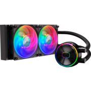 Система охлаждения Cooler Master MasterLiquid PL240 Flux (240W, 240mm, ARGB, fans:2x120mm/72.37CFM/32dBa/2300rpm, 2066/2011-v3/2011/1700/1200/1156/1155/1151-v2/1151-v1/1150/775/sWRX8/SP3/TR4/AM4/AM3+/AM3/AM2+/AM2/FM2+/FM2/FM1)