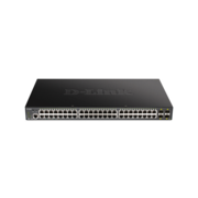 Коммутатор Коммутатор/ DGS-1250-52XMP Smart L2 Switch 48x1000Base-T PoE, 4х10GBase-X SFP+, PoE Budget 370W, CLI, RJ45 Console