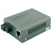 Медиаконвертер Медиаконвертер/ OSNOVO Гигабитный медиаконвертер, по одному волокну SM до 20 км, по MM - до 500м, tx1550/rx1310нм