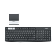 Клавиатура беспроводная Logitech K375s ЛАТИНИЦА (без кириллицы) (GRAPHITE/OFFWHITE, Multi-Device, подставка в комплекте, Bluetooth Smart/Logitech Unifying, 2 батареи типа ААА) (M/N: Y-R0061 / C-U0007)