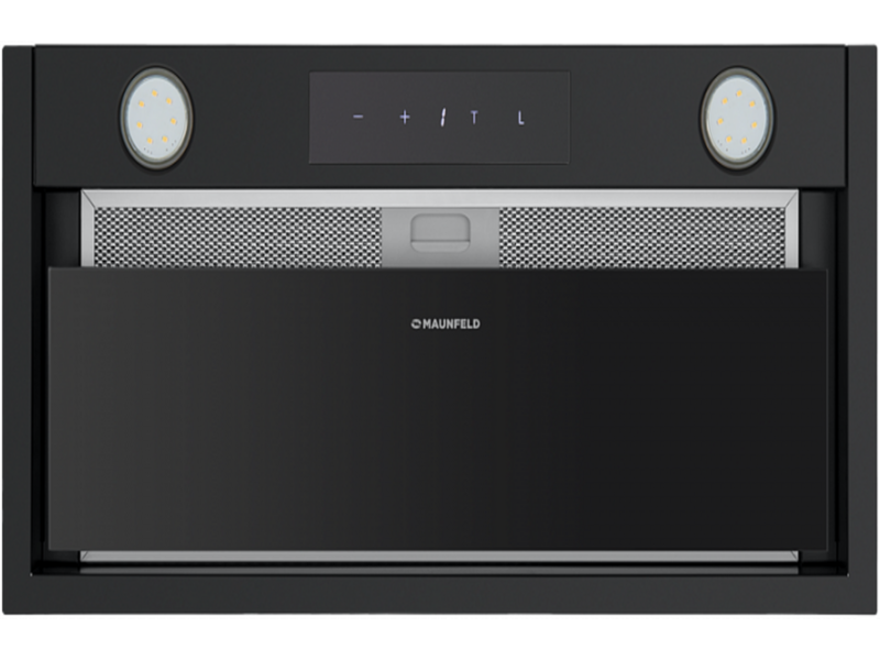 ВЫТЯЖКА MAUNFELD FANTASY LIGHT 60 Black ВЫТЯЖКА MAUNFELD FANTASY LIGHT 60 Black/ ширина 600 мм, полновстраиваемая, сенсорное управление, 3 скорости, 800 м3/ч, 40 дБ, светодиодное LED освещение, опция: угольный фильтр CF190C, черный цвет