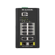 Коммутатор Коммутатор/ DIS-200G-12PS Managed L2 Industrial Switch 10x1000Base-T (8x1000Base-T PoE), 2x1000Base-X SFP, PoE Budget 123W, Surge 6KV, CLI, RJ45 Console, Alarm relay, Dying Gasp, DIN-Rail, metal case IP30, -40 to 65°C, w/o power adapter
