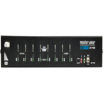 Переключатель, электрон., KVM+Audio, 1 user USB+DVI => 8 cpu USB+DVI, со шнурами USB DVI-D 2x1.8м., 1920x1200 DVI Single Link/2048x1536 VGA, 1U 19", исп.спец.шнуры, OSD, каскад 512, (2-портовый USB 2.0 hub) Переключатель, электрон., KVM+Audio, 1 user U