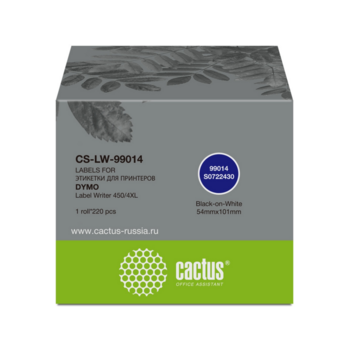 Этикетки Cactus CS-LW-99014 сег.:101x54мм черный белый 220шт/рул Dymo Label Writer 450/4XL