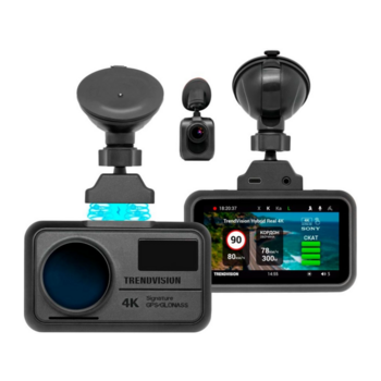 Видеорегистратор с радар-детектором TrendVision Hybrid Signature Real 4K 2CH GPS ГЛОНАСС черный