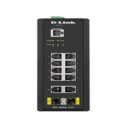 Коммутатор Коммутатор/ DIS-200G-12S Managed L2 Industrial Switch 10x1000Base-T, 2x1000Base-X SFP, Surge 6KV, CLI, RJ45 Console, Alarm relay, Dying Gasp, DIN-Rail, metal case IP30, -40 to 65°C, w/o power adapter
