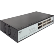 Коммутатор ORIGO Настраиваемый L2 PoE-коммутатор, 24x100Base-TX PoE, 2xCombo 1000Base-T/SFP, PoE-бюджет 280 Вт, комплект для установки в 19" стойку