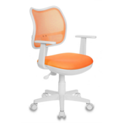 Кресло детское Бюрократ Ch-W797 спинка сетка оранжевый сиденье оранжевый TW-96-1 сетка/ткань колеса белый/оранжевый (пластик белый)
