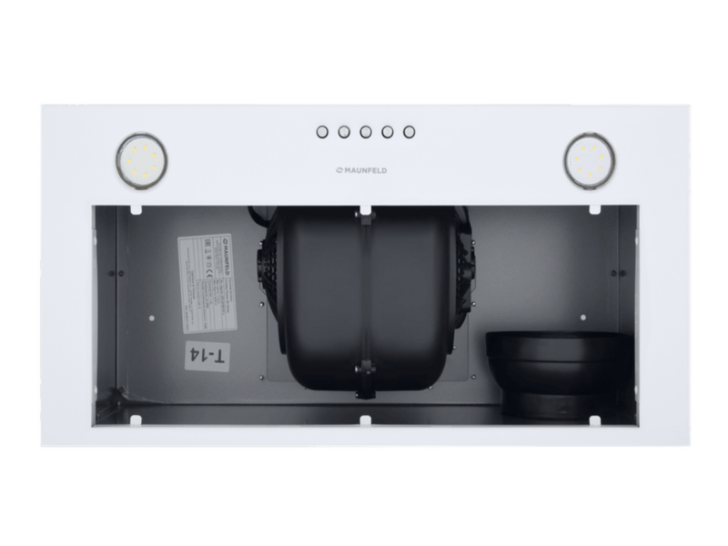 Вытяжка Вытяжка/ Кухонная вытяжка MAUNFELD Crosby Power 50 белый, полновстраиваемая, 1050 м3/ч, 3 скорости, механическое управление, уровень шума 51.8 дБ, цвет белый