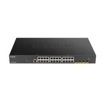 Коммутатор Коммутатор/ DGS-1250-28XMP Smart L2 Switch 24x1000Base-T PoE, 4х10GBase-X SFP+, PoE Budget 370W, CLI, RJ45 Console