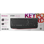 Клавиатура Defender Atom HB-546 черный USB Multimedia for gamer (подставка для запястий) (45546)