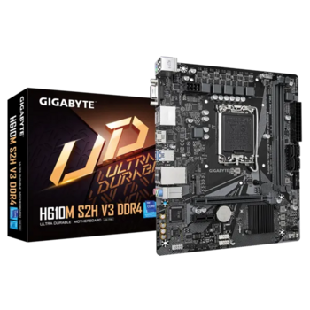 Материнская плата Материнская плата/ MB GIGABYTE INTEL H610 s1700, 2xDDR4(64GB), D-SUB/HDMI 2.1/2xDP, 1xPCIe 4.0x16, 1xPCIe 3.0, 1xLAN, 4xSATA 6Gb/s, 1xM.2, 2xUSB 3.2, 4xUSB 2.0, 1xPS/2, mATX