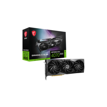 Видеокарта Видеокарта/ VGA MSI NVIDIA GeForce RTX 4070 SUPER 12G GAMING X SLIM 12GB, GDDR6X/192-bit, PCIe 4.0, 1xHDMI 2.1, 3xDP, 2.3-slot