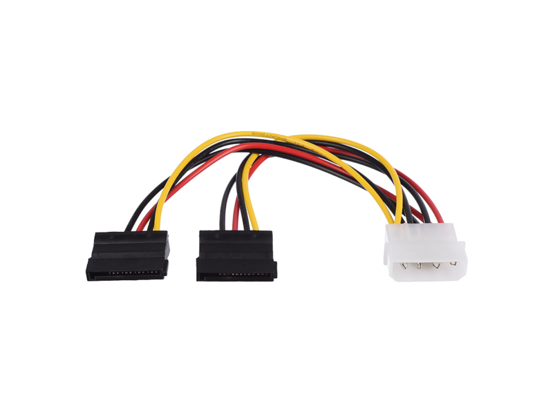 Кабель Кабель/ Кабель GoPower MOLEX (f)-2SATA (m) 0.2м PVC RoHS (1/500)