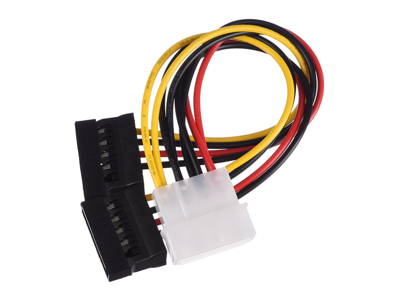 Кабель Кабель/ Кабель GoPower MOLEX (f)-2SATA (m) 0.2м PVC RoHS (1/500)
