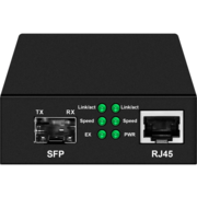 Медиаконвертер Gigabit Ethernet Медиаконвертер Gigabit Ethernet, SFP 1000Мбит/c, RJ45 10/100/1000Мбит/c, поддержка LFP. Металлический корпус. БП DC12V(1A) в комплекте. Размеры (ШхВхГ): 70x25x95мм. Вес: 0,2кг. Рабочая температура: -10…+55°С. Совместим с ша