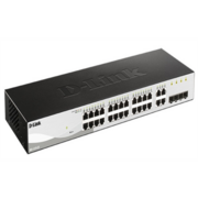 Коммутатор D-Link Управляемый L2 коммутатор, 24x1000Base-T, 4xCombo 1000Base-T/SFP, защита от статического электричества до 6 кВ, CLI