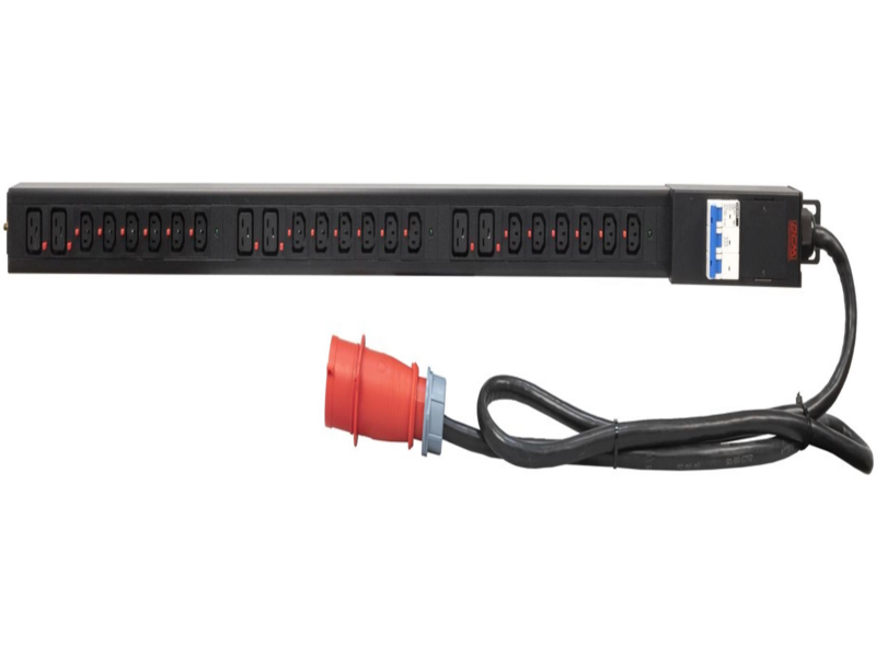 Блок распределения питания Powercom PDU-32AV24-18C3-6C9-3P верт.размещ. 18xC13 6xC19 3x32A IEC 60309 2м