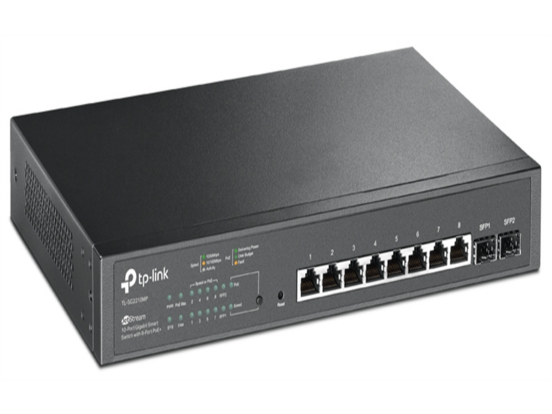 коммутатор TP-Link SG2210MP, Omada™ 10-Port Gigabit Smart Switch with 8-Port PoE+