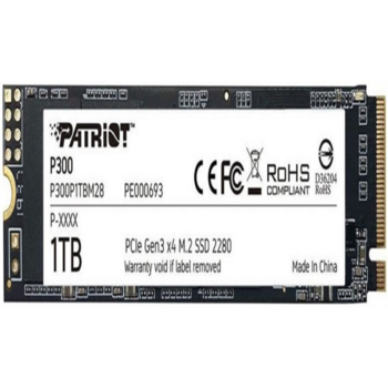 Твердотельный накопитель Patriot SSD P300 1TB M.2 2280 NVMe PCIe 3.0 x4 R2100/W1650 TBW 480TB 3D NAND