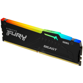 Память DDR5 16Gb 5200MHz Kingston KF552C40BBA-16 Fury Beast Black RGB RTL Gaming PC5-41600 CL40 DIMM 288-pin 1.25В single rank с радиатором Ret
