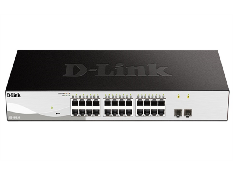 Коммутатор D-Link Управляемый L2 коммутатор, 24x1000Base-T, 2x1000Base-X SFP, защита от статического электричества до 6 кВ, CLI