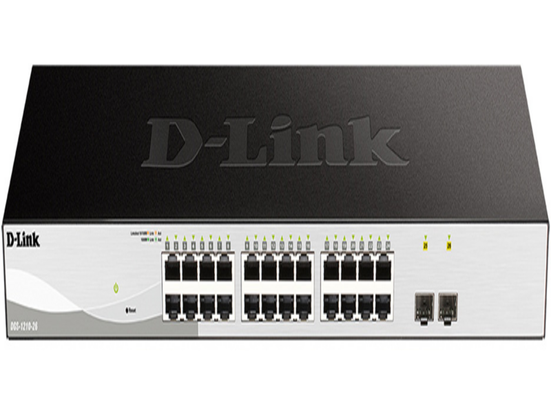 Коммутатор D-Link Управляемый L2 коммутатор, 24x1000Base-T, 2x1000Base-X SFP, защита от статического электричества до 6 кВ, CLI