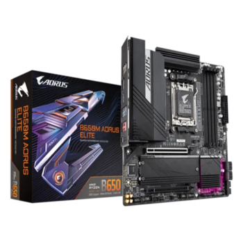 Материнская плата Gigabyte B650M AORUS ELITE SocketAM5 AMD B650 mATX AC`97 8ch(7.1) 2.5Gg RAID+HDMI+DP