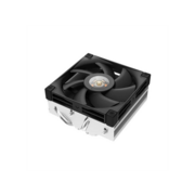 Кулер для процессора DEEPCOOL AN400 LGA1700/1200/115X/AM5/AM4 низкопрофильный 52,5 mm (27шт/кор, TDP 150W, PWM, Fan 120mm, 4 тепл. Трубок, Copper Base, White LED, черный) RET