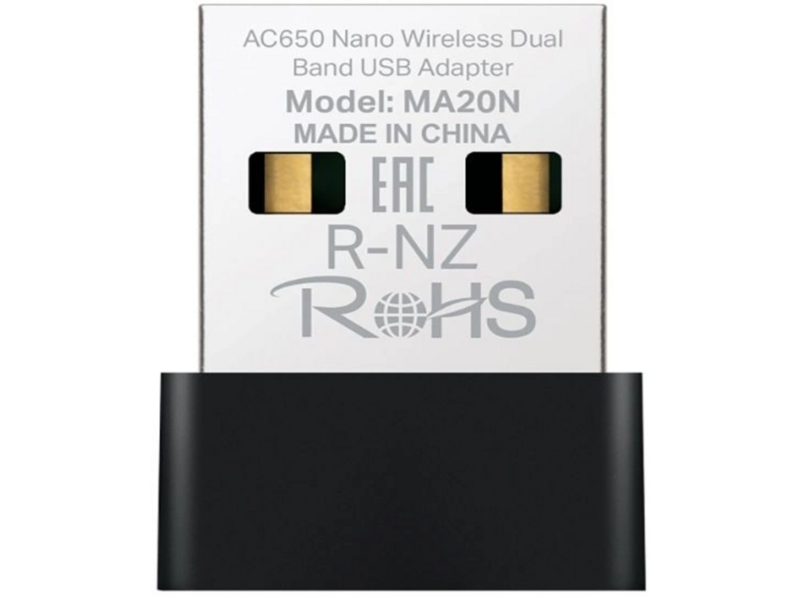 Сетевой адаптер Wi-Fi Mercusys MA20N AC650 USB 2.0 (ант.внутр.) 1ант.