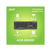 Клавиатура Acer OKW301 черный USB Multimedia для ноутбука (ZL.KBDCC.01A)