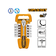 Набор инструментов 12 шт 1/2" с ключом-храповиком Ingco HKTS12122,10-21мм, CR-V