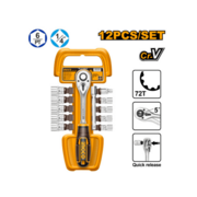 Набор инструментов 12 ШТ 1/4" с ключом-храповиком Ingco HKTS14122,5-14мм, CR-V