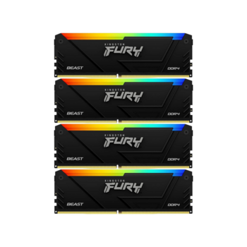 Память оперативная Память оперативная/ Kingston 64GB 3200MT/s DDR4 CL16 DIMM (Kit of 4) FURY Beast RGB