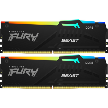 Память DDR5 2x16GB 5200MHz Kingston KF552C36BBEAK2-32 Fury Beast Expo RGB RTL Gaming PC5-41600 CL36 DIMM 288-pin 1.25В kit single rank с радиатором Ret