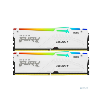 Память оперативная Память оперативная/ Kingston 32GB 5200MT/s DDR5 CL40 DIMM (Kit of 2) FURY Beast White RGB XMP