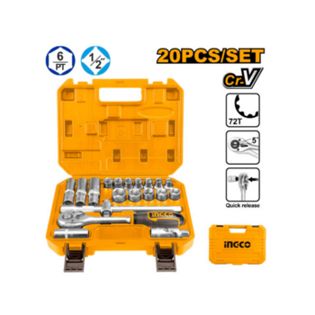 Набор головок 20 шт 1/2" Ingco HKTS12201,10-24мм