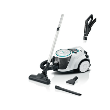 Пылесос Bosch Пылесос Bosch/ Пылесос Bosch, безмешковый, напольный, емкость пылесборника 2.4 л, сухая уборка, цвет белый/черный