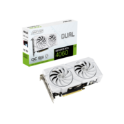 Видеокарта Видеокарта/ VGA ASUS NVIDIA GeForce DUAL-RTX4060-O8G-EVO-WHITE 8GB, GDDR6/128-bit, PCIe 4.0, 1xHDMI 2.1a, 3xDP, 2.5-slot 90YV0JCB-M0NA00