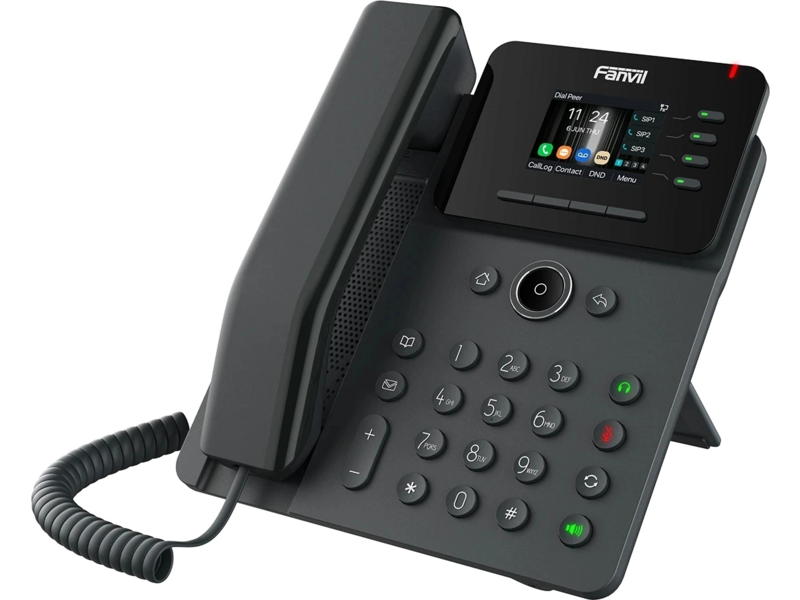 SIP-Телефон Fanvil V61G, 4 SIP-акк., 2,4", 320x240 Цвет. экран, POE, БП в комп., 2x1 Gbps