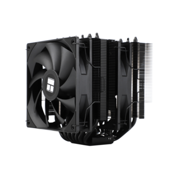 Кулер для процессора Кулер для процессора/ Thermalright Phantom Spirit 120 SE Black (4-pin PWM, 154mm, Ni/Cu, 7x6mm, 2x120mm, 66.17CFM, 25.6dBA, 1500RPM, S: 1200, 1700, 1851, 115X, AM4, AM5, silver, black)